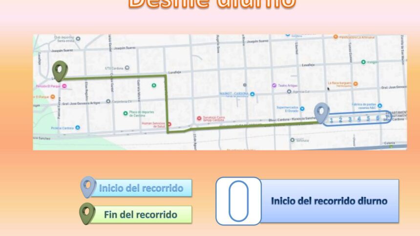 Recorrido de los desfiles de carrozas del Rendez Vous Estudiantil